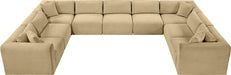 Meridian Furniture - Shaggy Corduroy Upholstered Modular Sectional - 641Camel-Sec9B - GreatFurnitureDeal