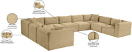 Meridian Furniture - Shaggy Corduroy Upholstered Modular Sectional - 641Camel-Sec9B - GreatFurnitureDeal