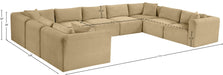 Meridian Furniture - Shaggy Corduroy Upholstered Modular Sectional - 641Camel-Sec9B - GreatFurnitureDeal