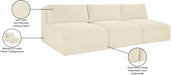 Meridian Furniture - Shaggy Corduroy Performance Fabric Upholstered Modular Sofa - 641Cream-S93 - GreatFurnitureDeal