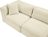 Meridian Furniture - Shaggy Corduroy Performance Fabric Upholstered Modular Sectional - 641Cream-Sec3A - GreatFurnitureDeal