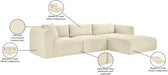 Meridian Furniture - Shaggy Corduroy Performance Fabric Upholstered Modular Sectional - 641Cream-Sec3A - GreatFurnitureDeal