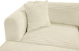 Meridian Furniture - Shaggy Corduroy Performance Fabric Upholstered Modular Sectional - 641Cream-Sec4A - GreatFurnitureDeal