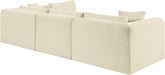 Meridian Furniture - Shaggy Corduroy Performance Fabric Upholstered Modular Sectional - 641Cream-Sec4B - GreatFurnitureDeal