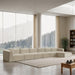 Meridian Furniture - Shaggy Corduroy Performance Fabric Upholstered Modular Sectional - 641Cream-Sec6G - GreatFurnitureDeal