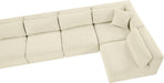 Meridian Furniture - Shaggy Corduroy Performance Fabric Upholstered Modular Sectional - 641Cream-Sec7A - GreatFurnitureDeal