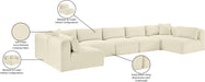 Meridian Furniture - Shaggy Corduroy Performance Fabric Upholstered Modular Sectional - 641Cream-Sec7A - GreatFurnitureDeal