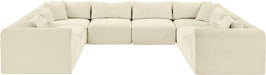 Meridian Furniture - Shaggy Corduroy Upholstered Modular Sectional - 641Cream-Sec8A - GreatFurnitureDeal