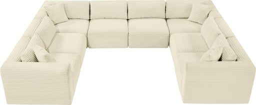 Meridian Furniture - Shaggy Corduroy Upholstered Modular Sectional - 641Cream-Sec8A - GreatFurnitureDeal