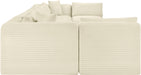 Meridian Furniture - Shaggy Corduroy Upholstered Modular Sectional - 641Cream-Sec8B - GreatFurnitureDeal