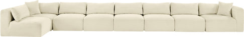 Meridian Furniture - Shaggy Corduroy Upholstered Modular Sectional - 641Cream-Sec8C - GreatFurnitureDeal