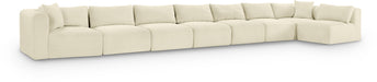 Meridian Furniture - Shaggy Corduroy Upholstered Modular Sectional - 641Cream-Sec8C - GreatFurnitureDeal