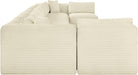 Meridian Furniture - Shaggy Corduroy Upholstered Modular Sectional - 641Cream-Sec9A - GreatFurnitureDeal