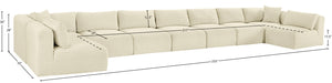 Meridian Furniture - Shaggy Corduroy Upholstered Modular Sectional - 641Cream-Sec9A - GreatFurnitureDeal