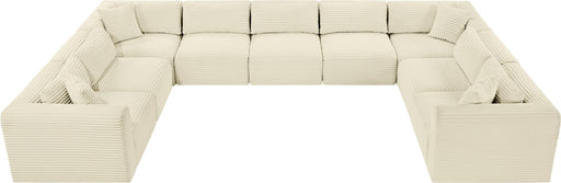 Meridian Furniture - Shaggy Corduroy Upholstered Modular Sectional - 641Cream-Sec9B - GreatFurnitureDeal