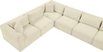 Meridian Furniture - Shaggy Corduroy Upholstered Modular Sectional - 641Cream-Sec9B - GreatFurnitureDeal