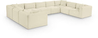 Meridian Furniture - Shaggy Corduroy Upholstered Modular Sectional - 641Cream-Sec9B - GreatFurnitureDeal