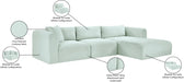 Meridian Furniture - Shaggy Corduroy Performance Fabric Upholstered Modular Sectional - 641Mint-Sec3A - GreatFurnitureDeal