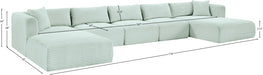 Meridian Furniture - Shaggy Corduroy Performance Fabric Upholstered Modular Sectional - 641Mint-Sec6F - GreatFurnitureDeal