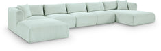 Meridian Furniture - Shaggy Corduroy Performance Fabric Upholstered Modular Sectional - 641Mint-Sec6F - GreatFurnitureDeal