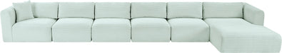 Meridian Furniture - Shaggy Corduroy Performance Fabric Upholstered Modular Sectional - 641Mint-Sec6G - GreatFurnitureDeal