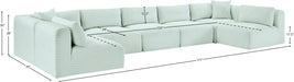 Meridian Furniture - Shaggy Corduroy Performance Fabric Upholstered Modular Sectional - 641Mint-Sec7A - GreatFurnitureDeal