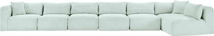 Meridian Furniture - Shaggy Corduroy Upholstered Modular Sectional - 641Mint-Sec7B - GreatFurnitureDeal