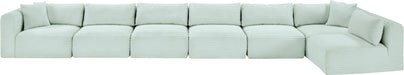 Meridian Furniture - Shaggy Corduroy Upholstered Modular Sectional - 641Mint-Sec7B - GreatFurnitureDeal