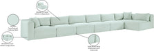 Meridian Furniture - Shaggy Corduroy Upholstered Modular Sectional - 641Mint-Sec7B - GreatFurnitureDeal