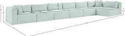 Meridian Furniture - Shaggy Corduroy Upholstered Modular Sectional - 641Mint-Sec7B - GreatFurnitureDeal