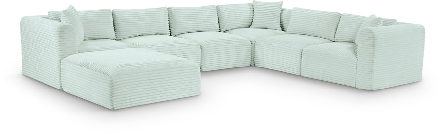 Meridian Furniture - Shaggy Corduroy Upholstered Modular Sectional - 641Mint-Sec7D