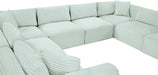 Meridian Furniture - Shaggy Corduroy Upholstered Modular Sectional - 641Mint-Sec8A - GreatFurnitureDeal