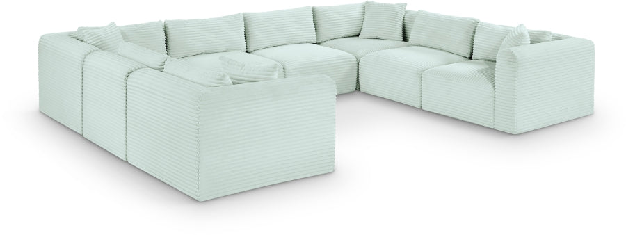 Meridian Furniture - Shaggy Corduroy Upholstered Modular Sectional - 641Mint-Sec8A - GreatFurnitureDeal