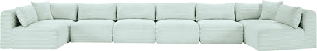 Meridian Furniture - Shaggy Corduroy Upholstered Modular Sectional - 641Mint-Sec8B - GreatFurnitureDeal