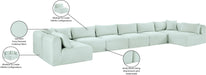 Meridian Furniture - Shaggy Corduroy Upholstered Modular Sectional - 641Mint-Sec8B - GreatFurnitureDeal