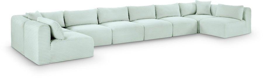 Meridian Furniture - Shaggy Corduroy Upholstered Modular Sectional - 641Mint-Sec8B - GreatFurnitureDeal