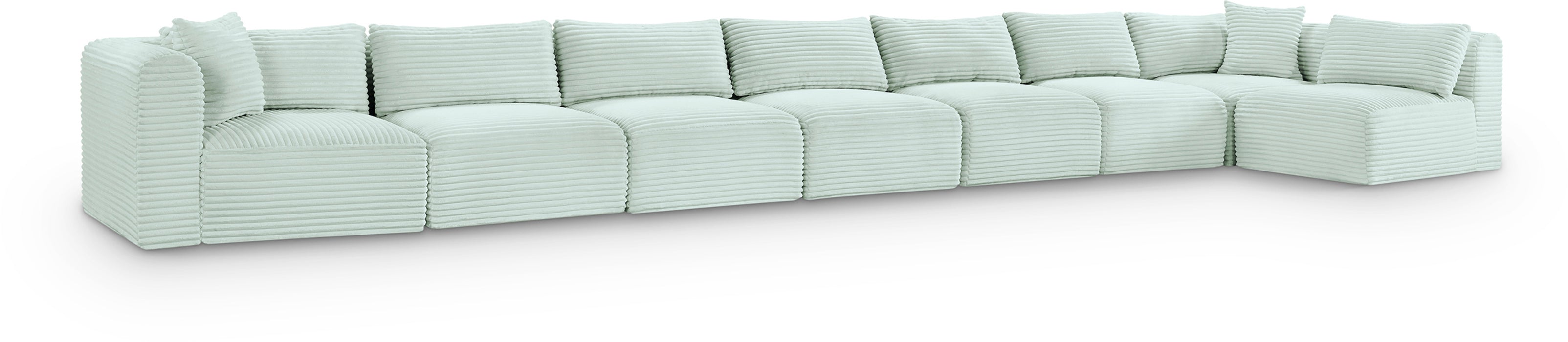 Meridian Furniture - Shaggy Corduroy Upholstered Modular Sectional - 641Mint-Sec8C - GreatFurnitureDeal