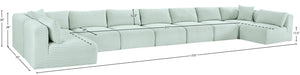 Meridian Furniture - Shaggy Corduroy Upholstered Modular Sectional - 641Mint-Sec9A - GreatFurnitureDeal