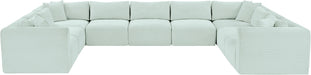 Meridian Furniture - Shaggy Corduroy Upholstered Modular Sectional - 641Mint-Sec9B - GreatFurnitureDeal