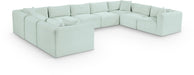 Meridian Furniture - Shaggy Corduroy Upholstered Modular Sectional - 641Mint-Sec9B - GreatFurnitureDeal