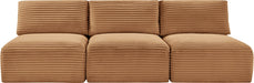 Meridian Furniture - Shaggy Corduroy Performance Fabric Upholstered Modular Sofa - 641Saddle-S93 - GreatFurnitureDeal