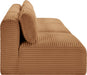 Meridian Furniture - Shaggy Corduroy Performance Fabric Upholstered Modular Sofa - 641Saddle-S93 - GreatFurnitureDeal