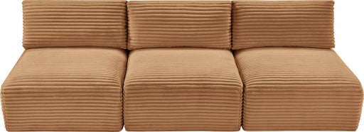 Meridian Furniture - Shaggy Corduroy Performance Fabric Upholstered Modular Sofa - 641Saddle-S93 - GreatFurnitureDeal