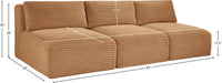 Meridian Furniture - Shaggy Corduroy Performance Fabric Upholstered Modular Sofa - 641Saddle-S93 - GreatFurnitureDeal