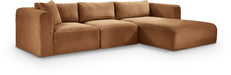 Meridian Furniture - Shaggy Corduroy Performance Fabric Upholstered Modular Sectional - 641Saddle-Sec3A - GreatFurnitureDeal