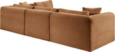 Meridian Furniture - Shaggy Corduroy Performance Fabric Upholstered Modular Sectional - 641Saddle-Sec4B - GreatFurnitureDeal