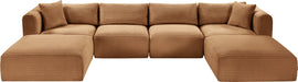 Meridian Furniture - Shaggy Corduroy Upholstered Modular Sectional - 641Saddle-Sec6E - GreatFurnitureDeal