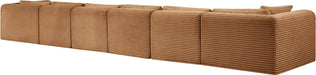 Meridian Furniture - Shaggy Corduroy Performance Fabric Upholstered Modular Sectional - 641Saddle-Sec6G - GreatFurnitureDeal