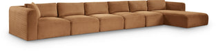 Meridian Furniture - Shaggy Corduroy Performance Fabric Upholstered Modular Sectional - 641Saddle-Sec6G - GreatFurnitureDeal