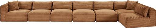 Meridian Furniture - Shaggy Corduroy Upholstered Modular Sectional - 641Saddle-Sec7B - GreatFurnitureDeal